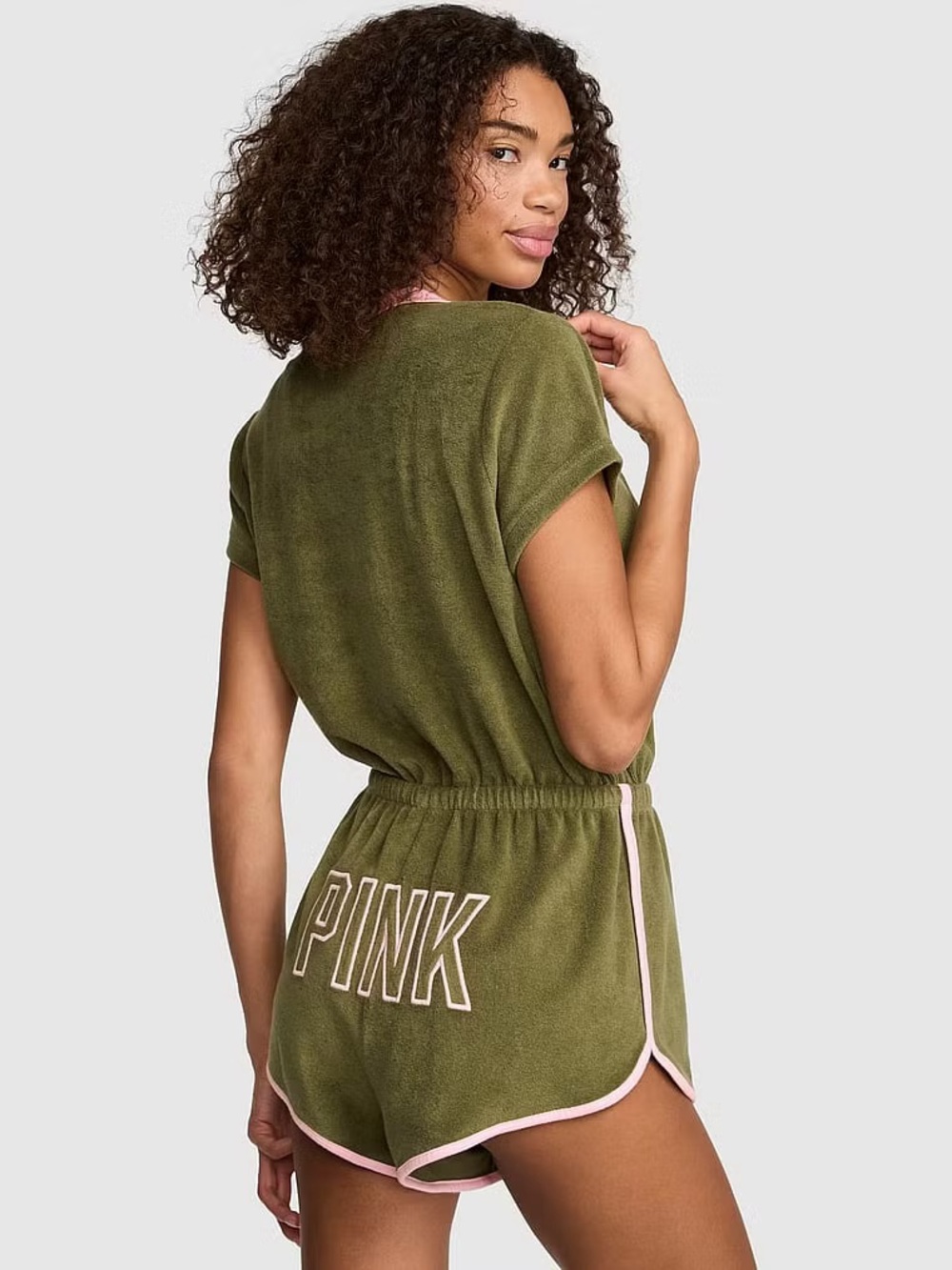 VS PINK green & pink Y2K juicy couture style romper